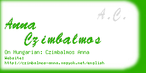 anna czimbalmos business card